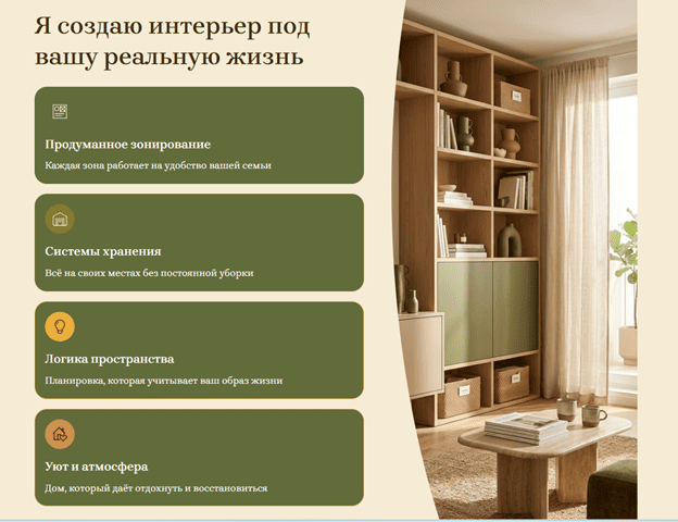 Лендинг дизайнер интерьера